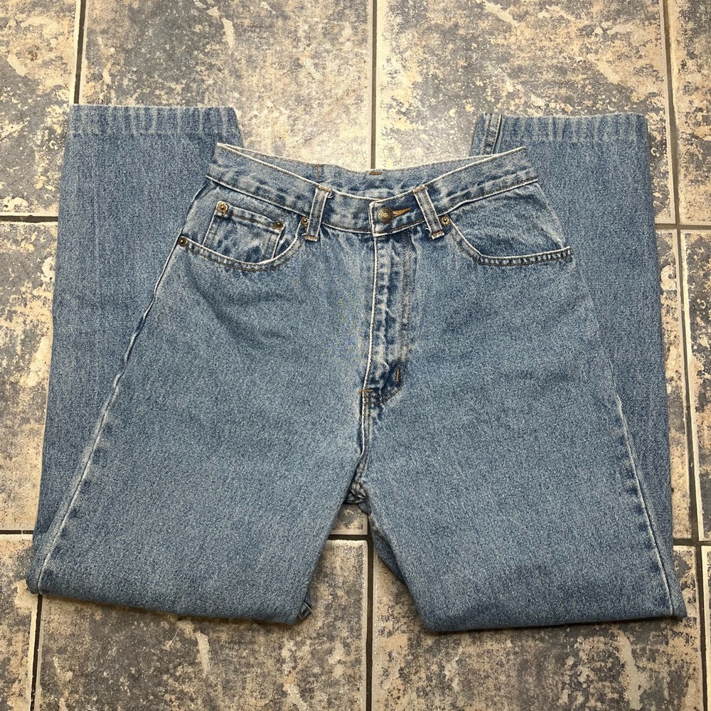 Vintage Levi’s 560 black batwing 90’s denim Y2K jeans size 27”